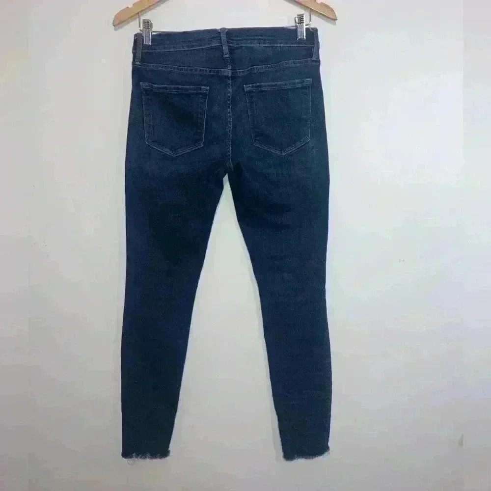 Frame Le Skinny de Jeanne Raw Cut out Hem Crop Jeans - Picture 5 of 10